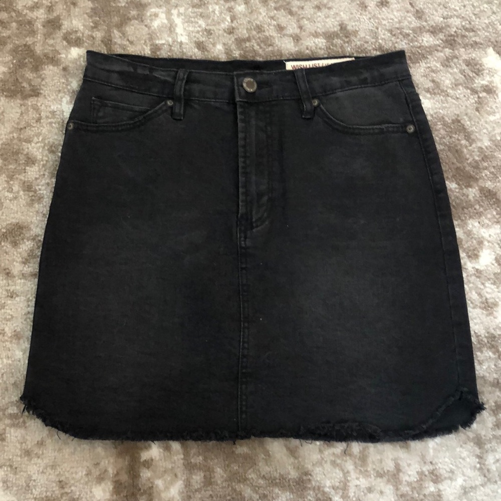 new without tags black denim mini skirt
